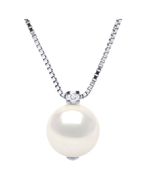 Halskette Capucine Silver & Freshwater Pearl aus weißem Naturperlmutt