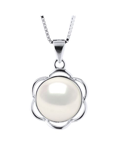 Collier Argent Perle d'Eau Douce blanc naturel
