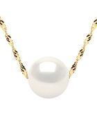 Collier Or Jaune Perle d'Eau Douce blanc naturel