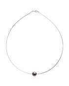 Collier Argent Perle de Tahiti noire