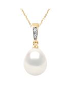 Pendentif & chaîne Or Jaune & Perle d'Eau Douce blanc naturel