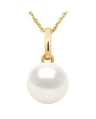Collier Pendentif Or Jaune & Perle d'Eau Douce blanc naturel