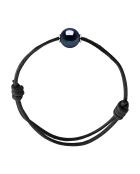 Bracciale a maglie in argento e nero con perle d'acqua dolce