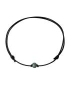 Collier Lien Perle de Tahiti cerclée noire