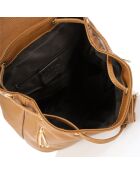 Mochila Carlie de piel coñac - 30x13x32 cm