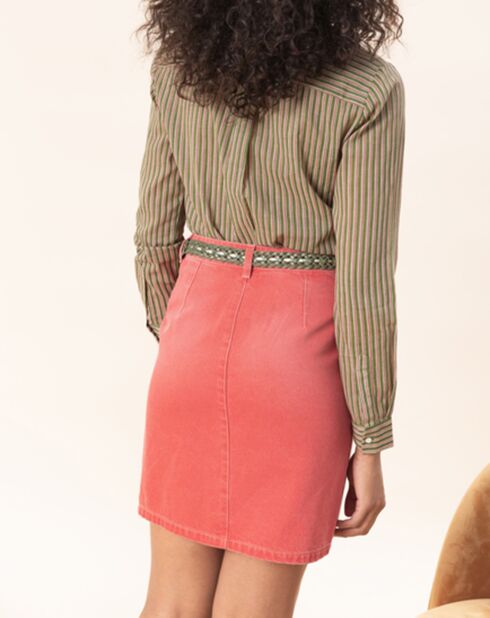 Blouse Banita à rayures  vert/rose