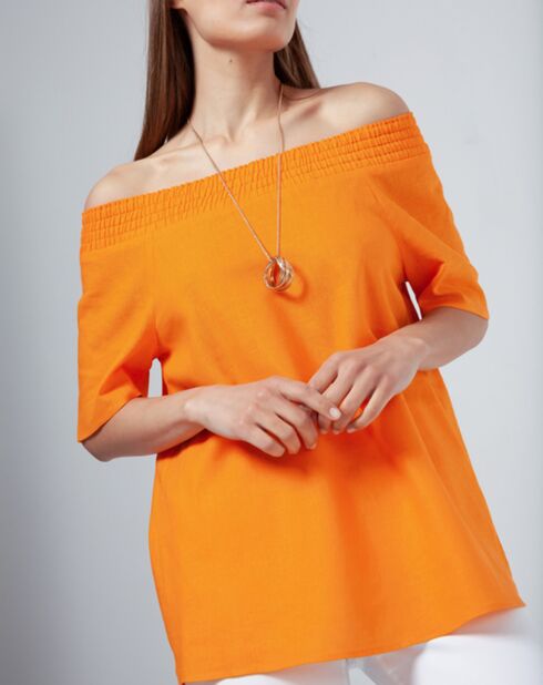 Bluse Malba aus Leinenmischung, Mango