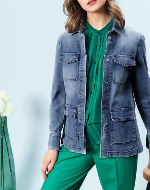 Veste Saharienne en jean Dorayaki denim