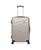 Valise Long Séjour 4 roues simples Tigre 75 cm beige