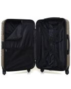 Valise Long Séjour 4 roues simples Tigre 75 cm beige