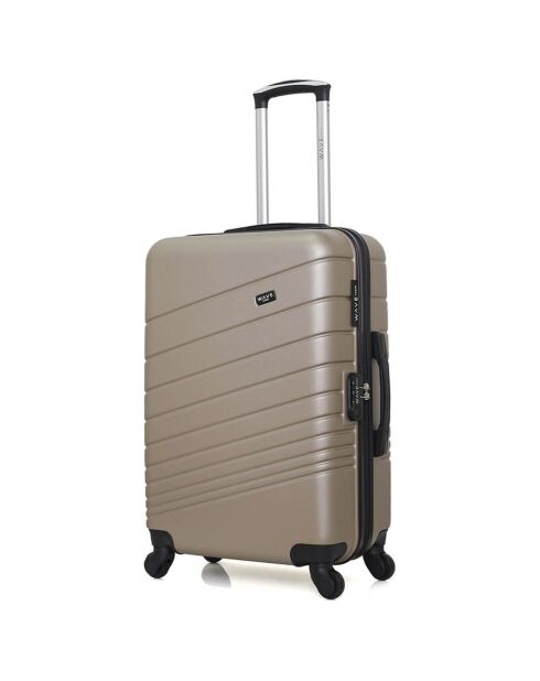 Tiger Mittelgroßer Reisekoffer mit 4 Einzelrädern, 65 cm, beige