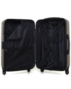 Valise Moyen Séjour 4 roues simples Tigre 65 cm beige