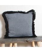 Housse de coussin Comporta bleu jean/noir - 50x50 cm