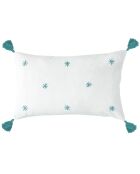 Housse de coussin Constellation brodée aqua - 50x30 cm