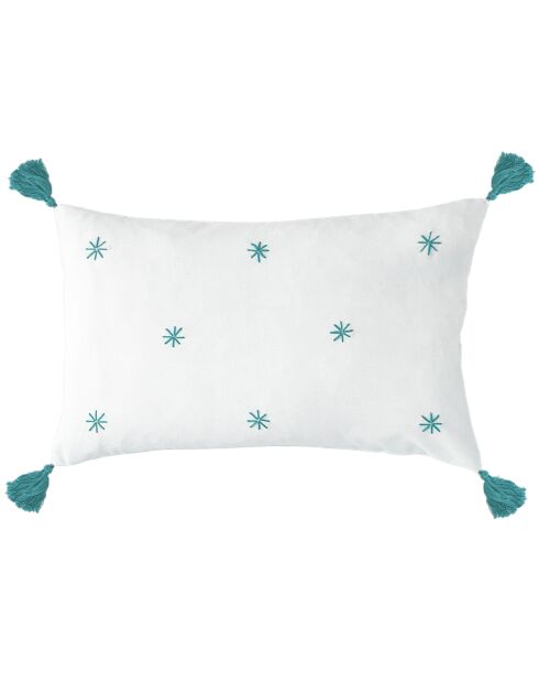 Housse de coussin Constellation brodée aqua - 50x30 cm