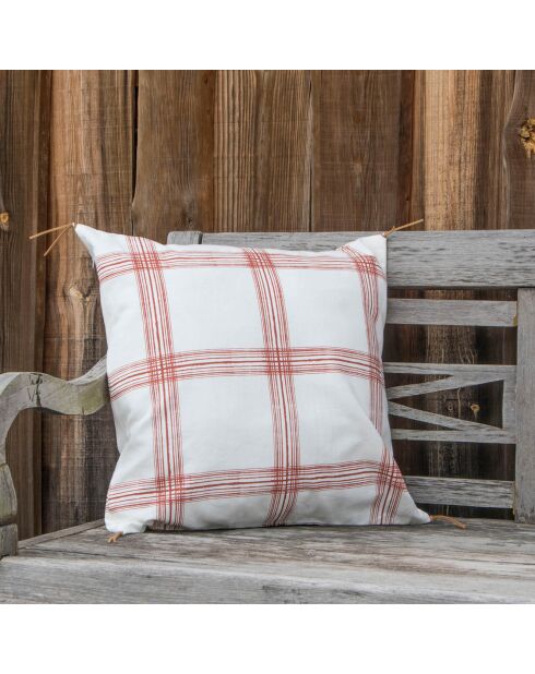 Housse de coussin Madras terracotta - 50x50 cm