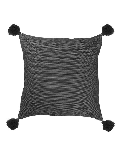 Housse de coussin unie noire - 50x50 cm