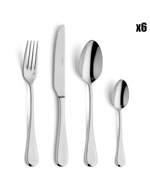 Ménagère Dunes argentée - 24 pièces