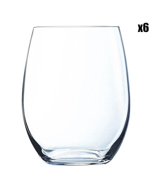 6 Gobelets hauts Lys transparents - 36 cl