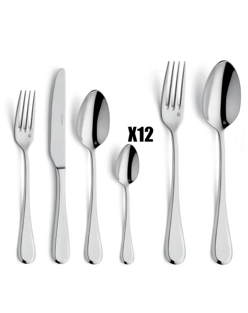 Ménagère Dunes argentée - 50 pièces