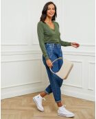 Gilet en Cachemire mélangé Yasmine kaki