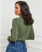 Gilet en Cachemire mélangé Yasmine kaki