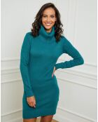 Robe pull en Cachemire mélangé Stéphanie bleu canard