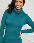 Robe pull en Cachemire mélangé Stéphanie bleu canard
