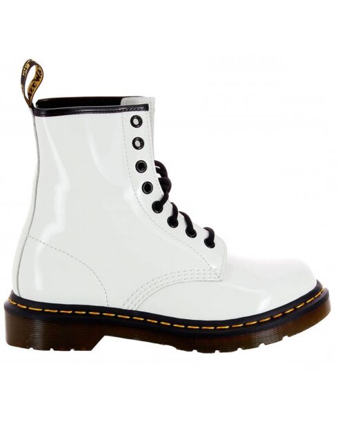 Stivali in pelle verniciata bianca 1460W