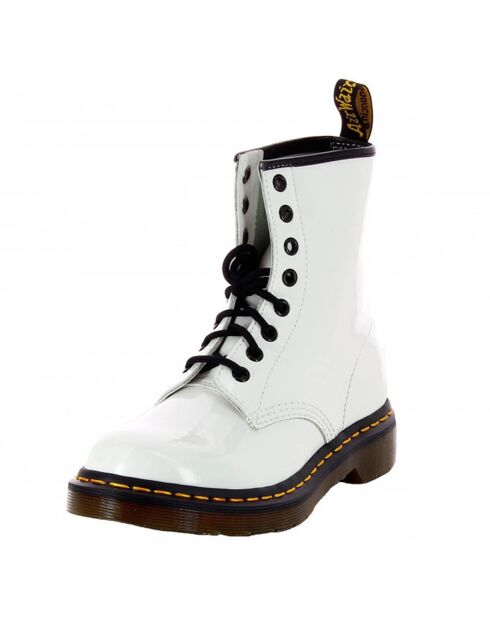 Stivali in pelle verniciata bianca 1460W