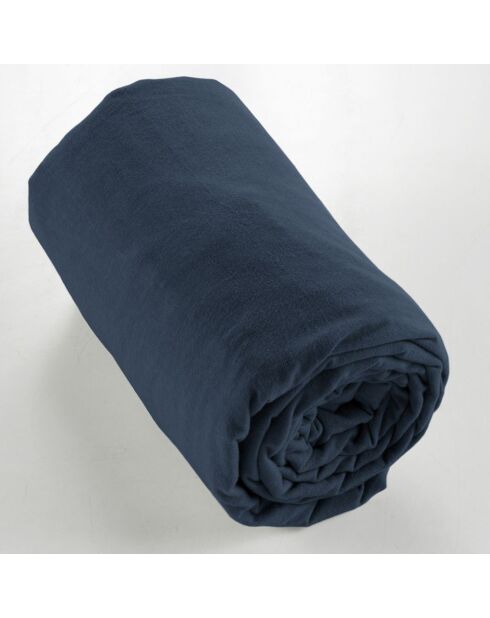 Drap housse  Flanelle Candice bleu
