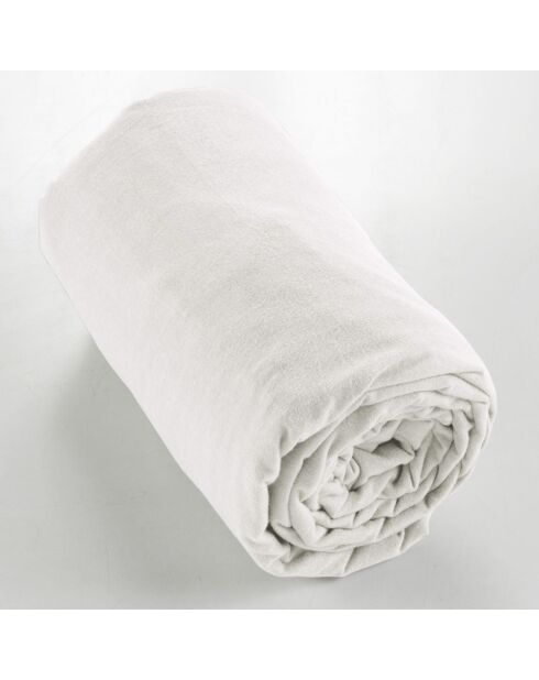 Drap housse  Flanelle Candice blanc