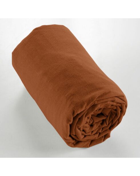 Drap housse  Flanelle Candice orange
