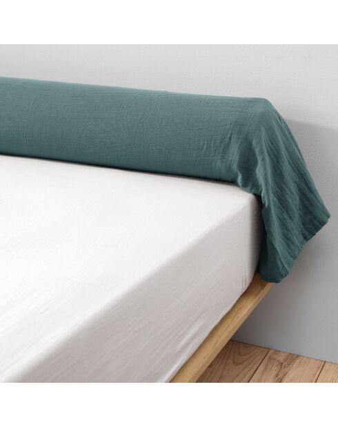 Taie de traversin 100% Gaze de Coton bleue