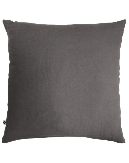 Taie d'oreiller  Gaze de Coton Gaïa anthracite