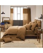 Housse de couette Gaze de Coton Gaïa marron