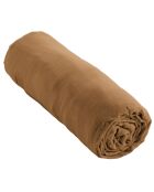 Drap housse  Gaze de Coton Gaïa marron