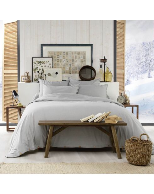 Housse de couette  Flanelle Candice gris chambré