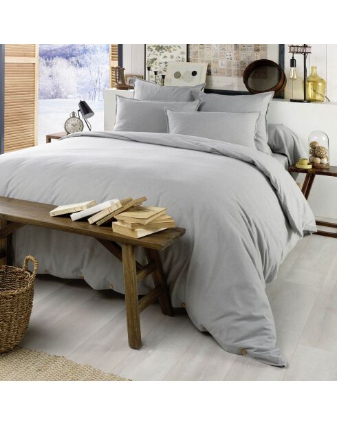 Housse de couette  Flanelle Candice gris chambré