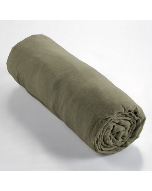 Drap housse Gaze de Coton Gaïa kaki