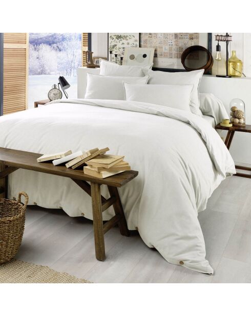 Housse de couette  Flanelle Candice blanche