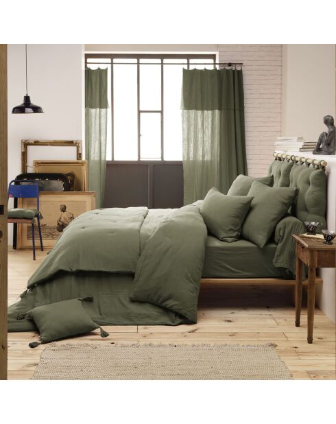Housse de couette Gaze de Coton Gaïa kaki