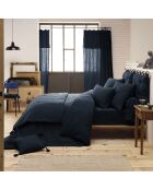 Housse de couette Gaze de Coton Gaïa bleu foncé