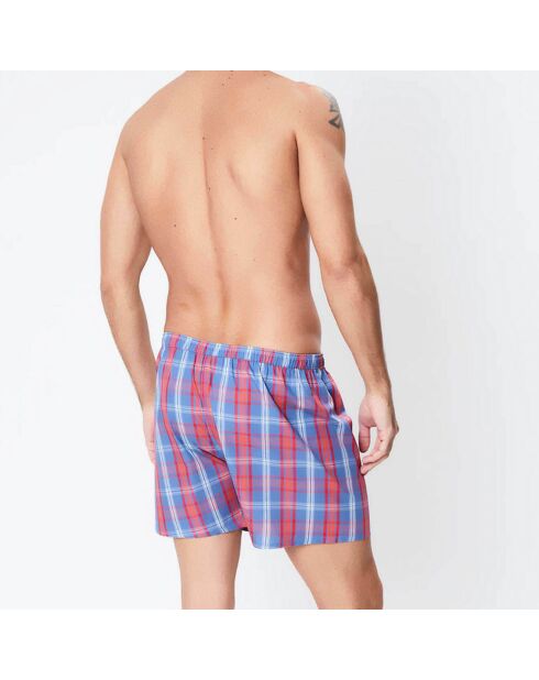 Blau/rote schottische Boxershorts aus Bio-Baumwolle