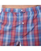 Blau/rote schottische Boxershorts aus Bio-Baumwolle