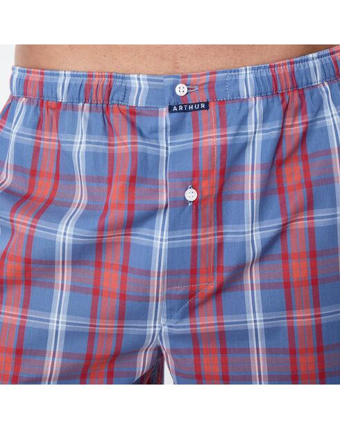 Blau/rote schottische Boxershorts aus Bio-Baumwolle