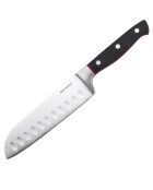 Couteau santoku Hiro noir/rouge  - 25.5 cm