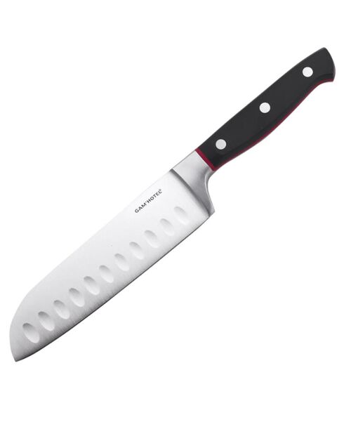 Couteau santoku Hiro noir/rouge  - 25.5 cm