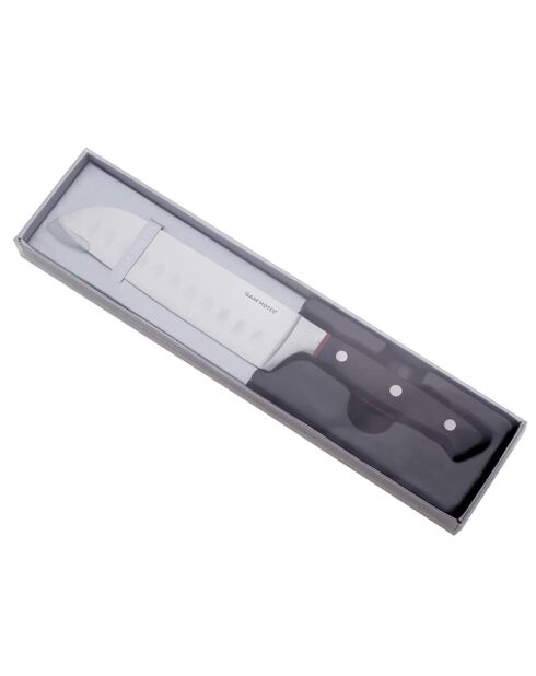 Couteau santoku Hiro noir/rouge  - 25.5 cm