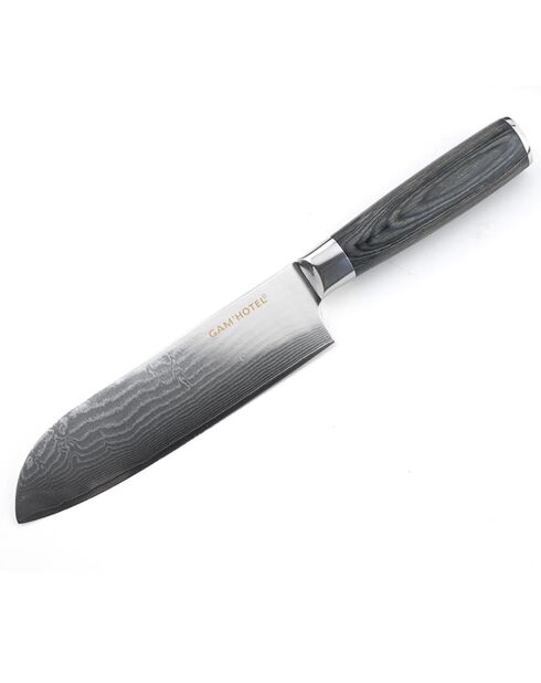 Couteau santoku Damarus noir - 29.5 cm